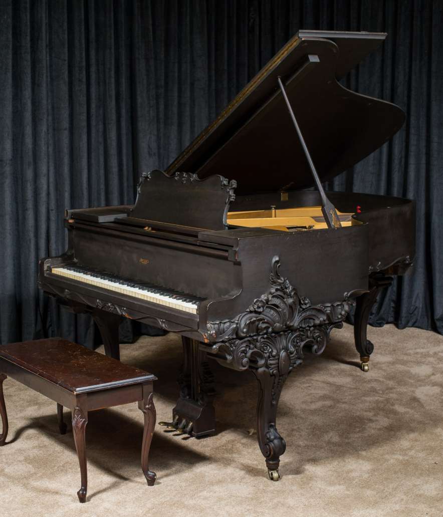 Apollo Baroque Influenced Louis XV Carved Parlor Grand Piano – Antique ...