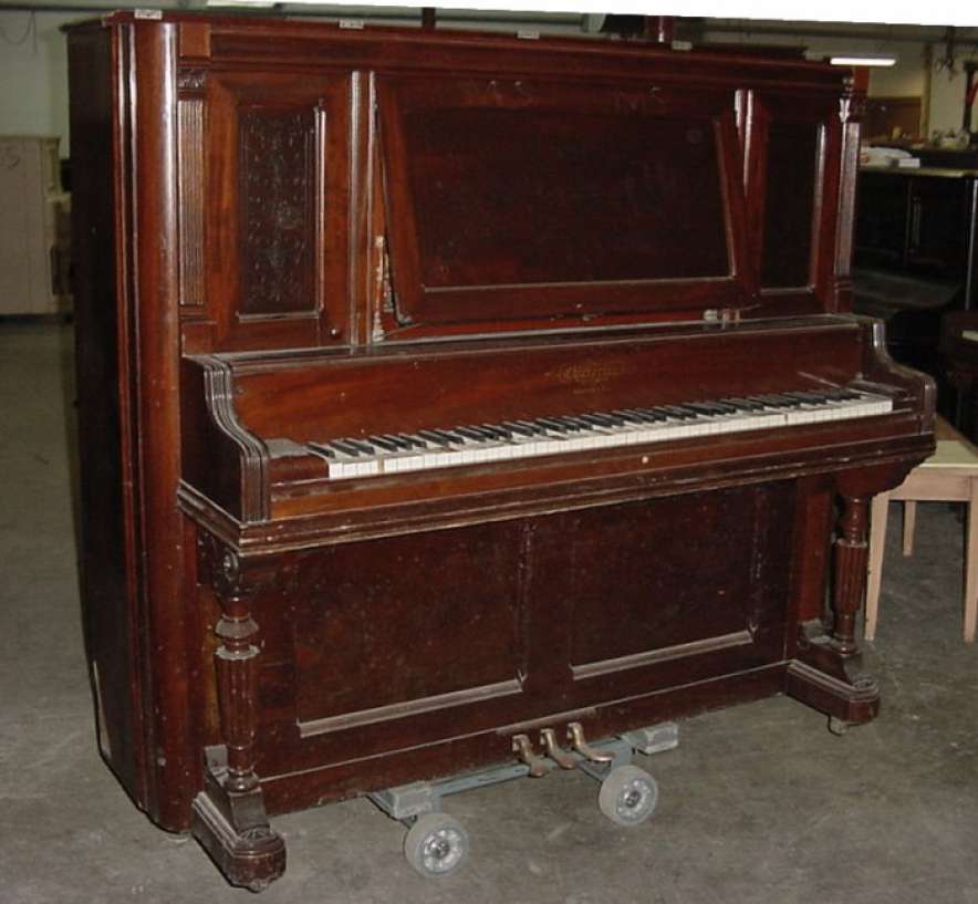 Chickering Mahogany Upright Piano - Antique Piano Shop