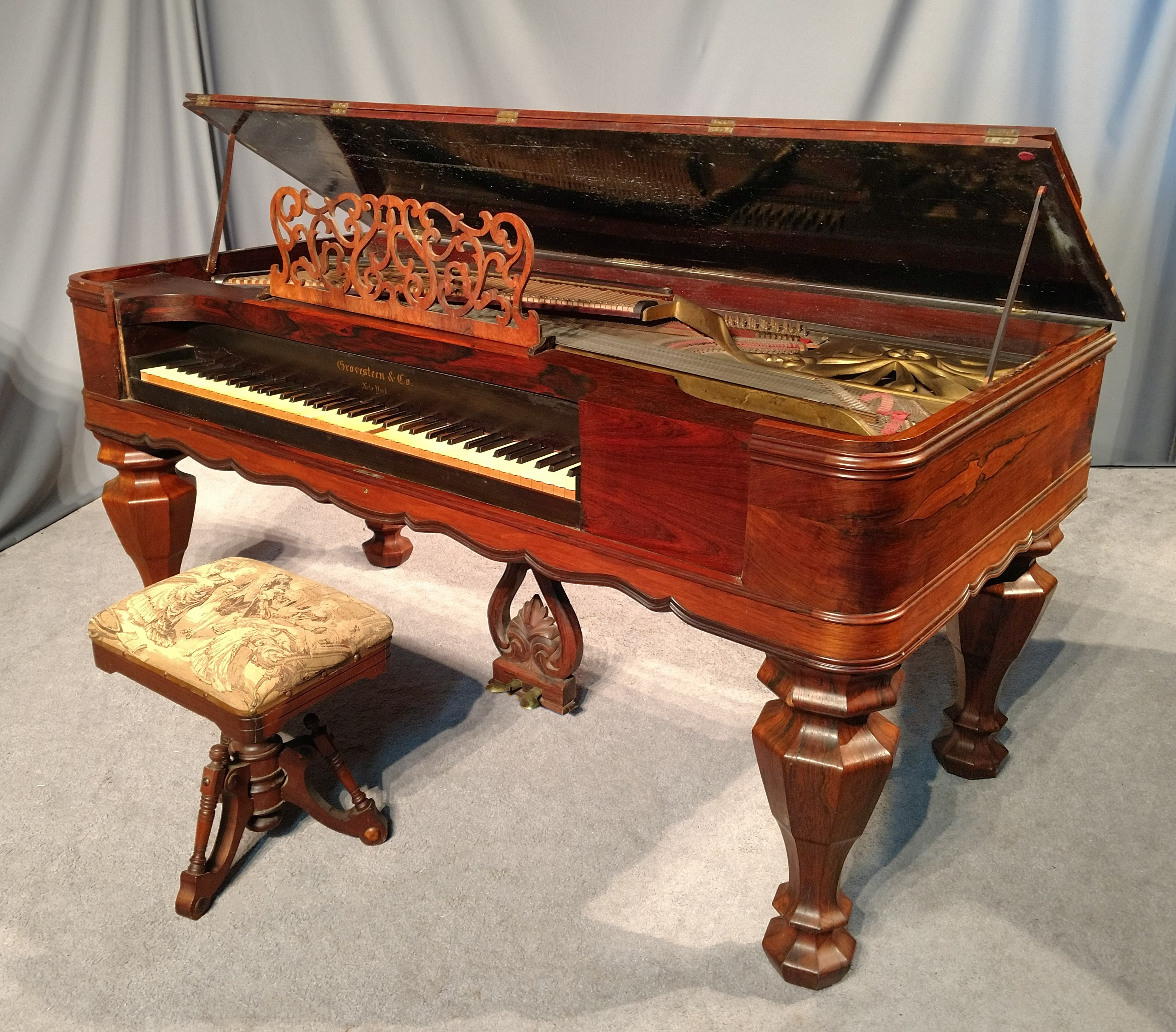 Grovesteen & Company Victorian Square Grand Piano - Antique Piano Shop