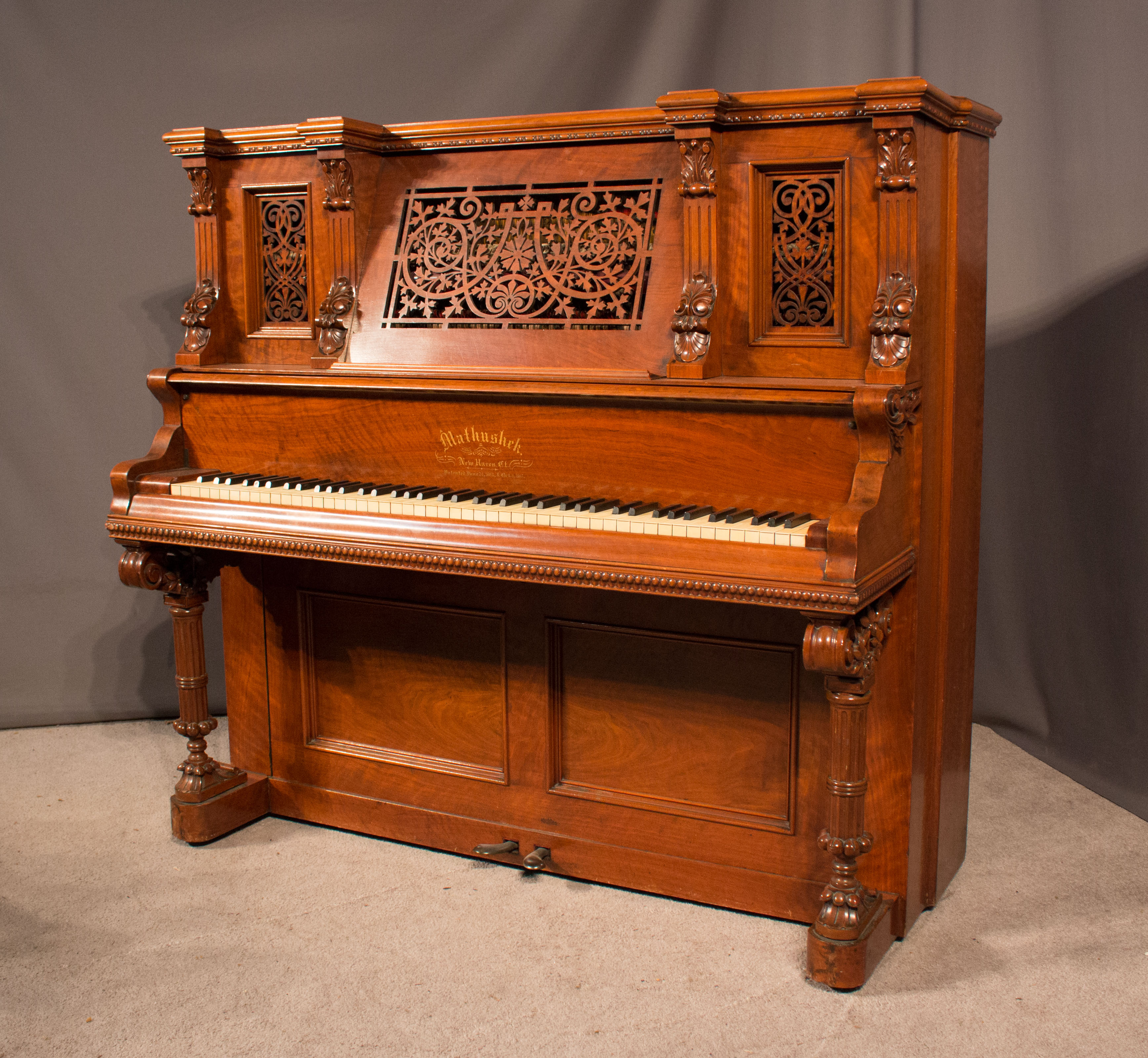 Mathushek Walnut Victorian Upright Piano Antique Piano Shop