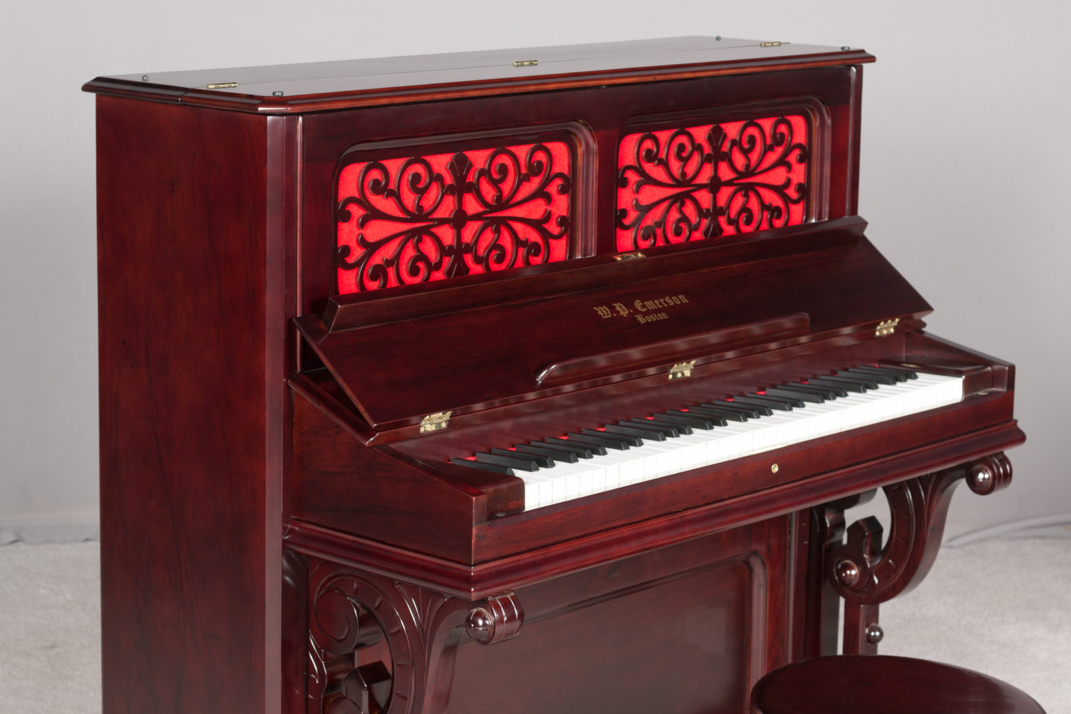 Rare W. P. Emerson Cottage Size Upright Piano-Forte - Antique Piano Shop