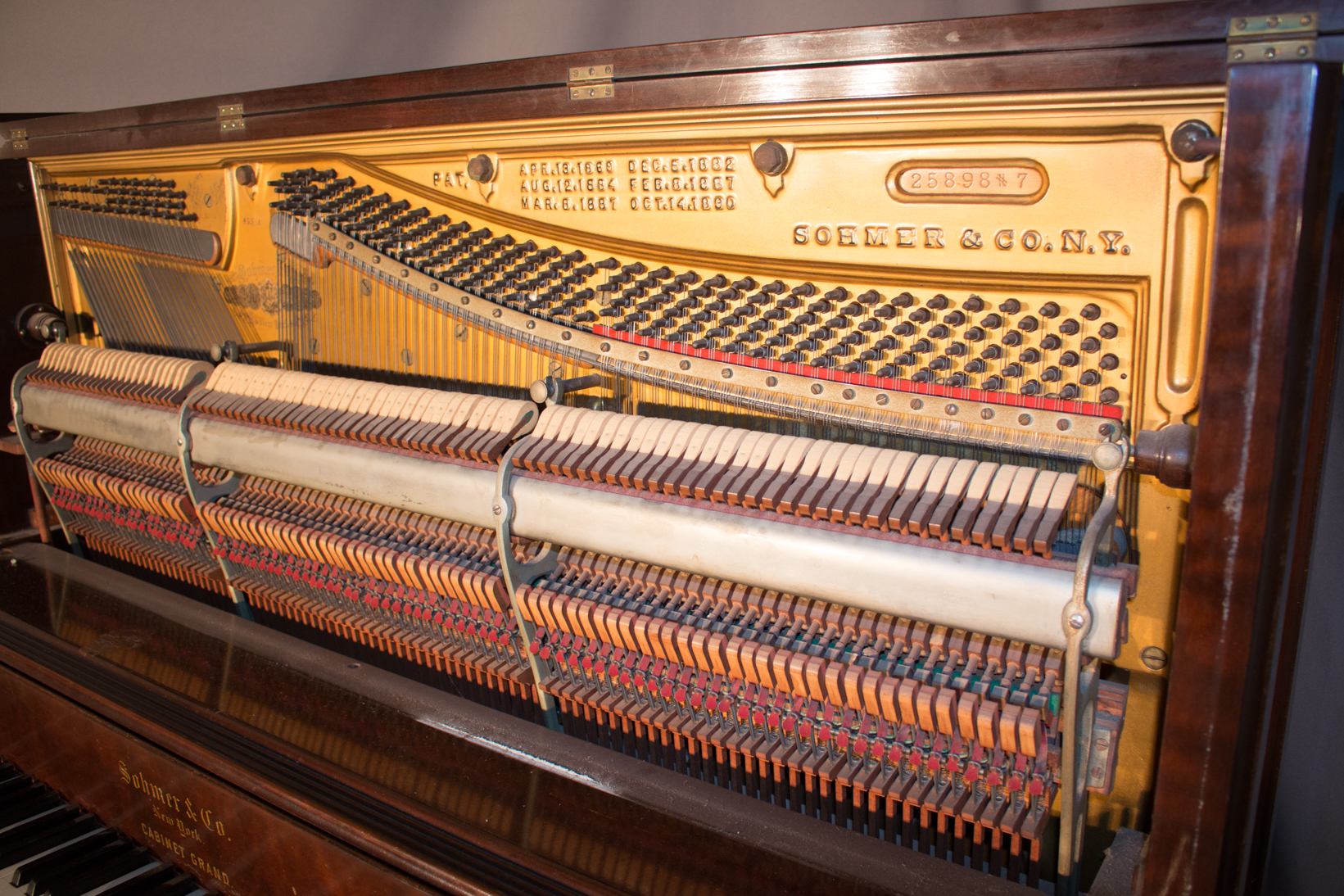 Sohmer Victorian Walnut Upright Piano - Antique Piano Shop